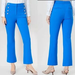 Ann Taylor The Petite Sailor Flared Ankle Pant in Intense Lapis Blue 8P New